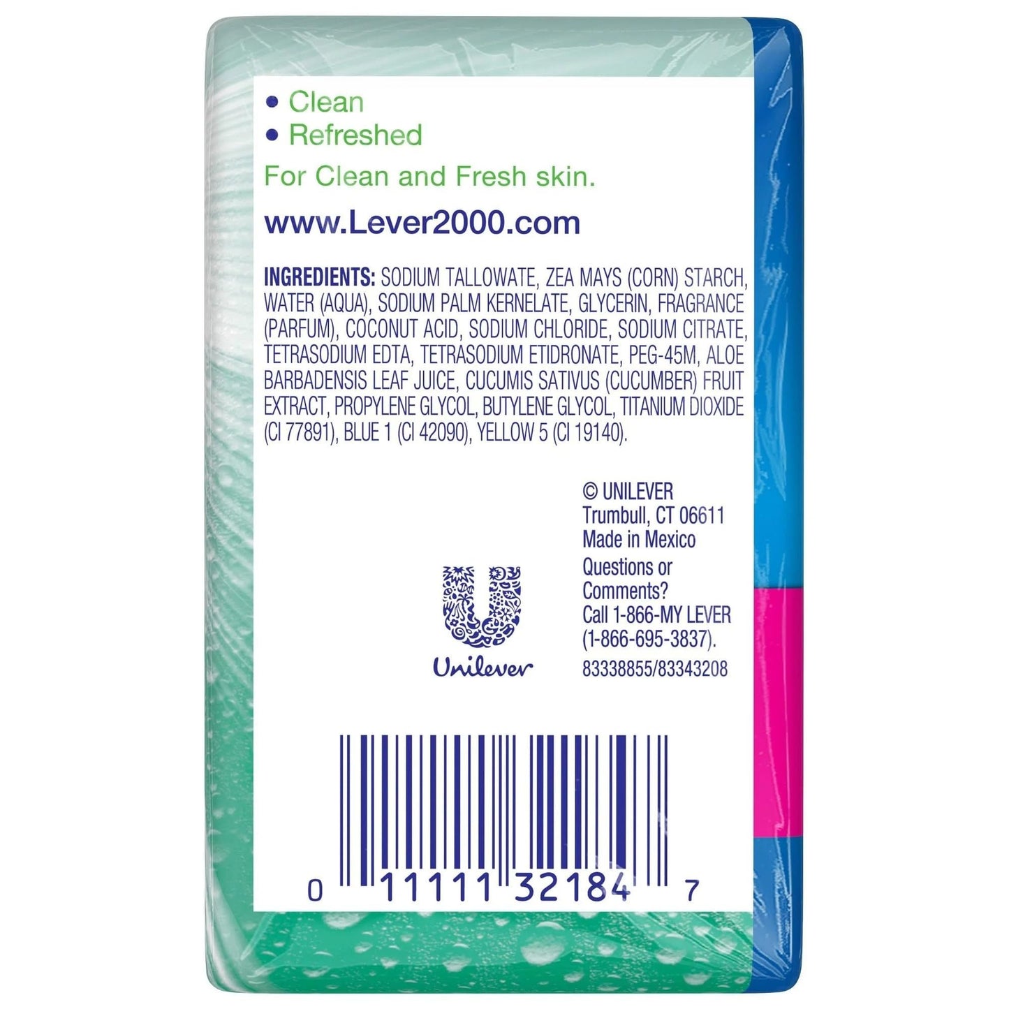 Lever 2000 Bar Soap, Aloe& Cucumber, 4 oz bars, 8 ea (Pack of 1) Beauty & Personal Care Lever 2000