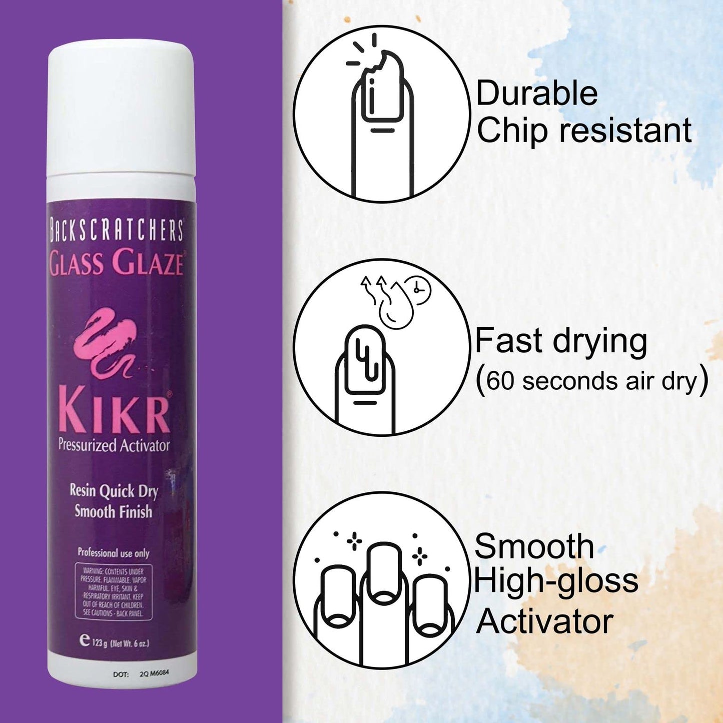 BACKSCRATCHERS - Kikr Activator - Fiberglass Or Silk Wrap Nail Extension Glue - 6 Oz Beauty & Personal Care BACKSCRATCHERS
