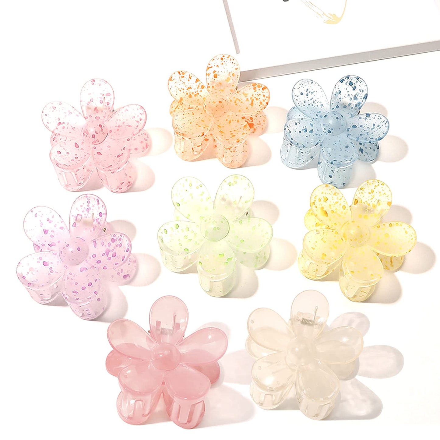 Flower Hair Claw Clips 8PCS Cute Hair Clip Big Daisy Hair Clips Strong Hold Jaw Clip Barrettes Large Hair Clamps Thin Hair Accessories Thick Hair Beauty & Personal Care MAJOMI