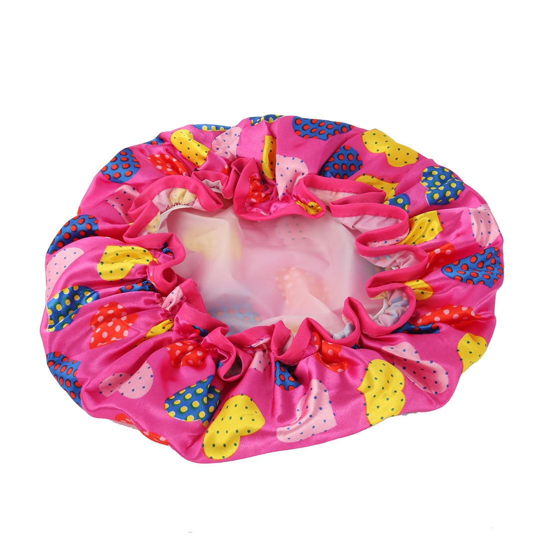 Ruilogod Polyester Heart Pattern Home Hair Protector Water Resistant Elastic Spa Bathing Shower Cap (id: e68 a5a b9d 16b 7d0 Beauty and Personal Care Ruilogod