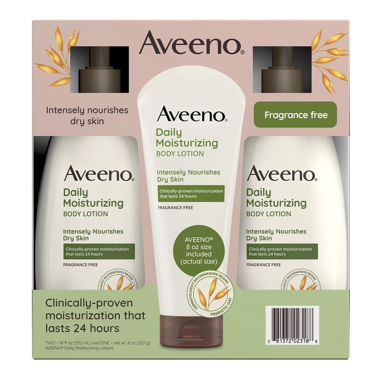 Aveeno Daily Moisturizing Body Lotion (18 fl. oz., 2 pk. + 8 oz. Tube) Beauty & Personal Care Aveeno
