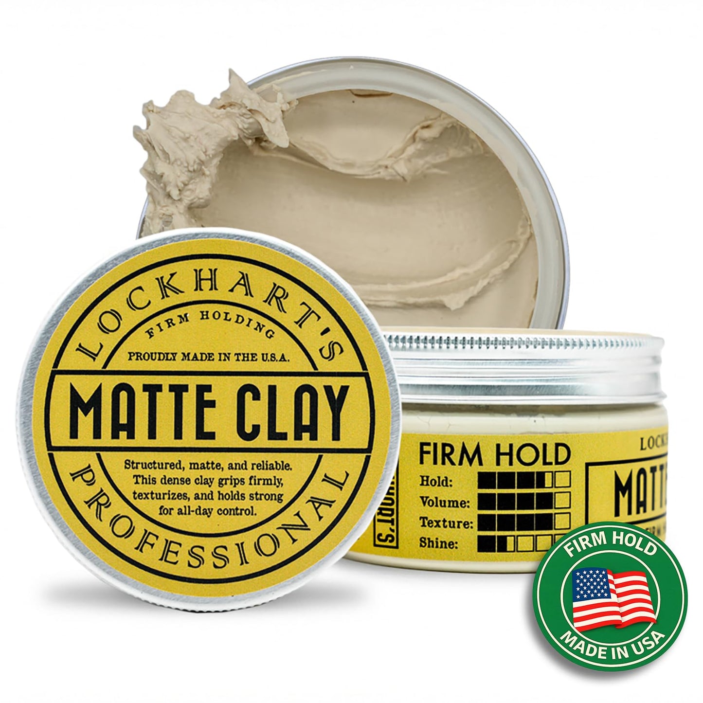 Lockhart’s Premium Matte Clay - Styling Hair Paste For Men - Natural Matte Finish - Handcrafted Styling Clay for Textured Looks (3.4oz) Beauty & Personal Care Lockhart's Authentic Grooming Co. LLC