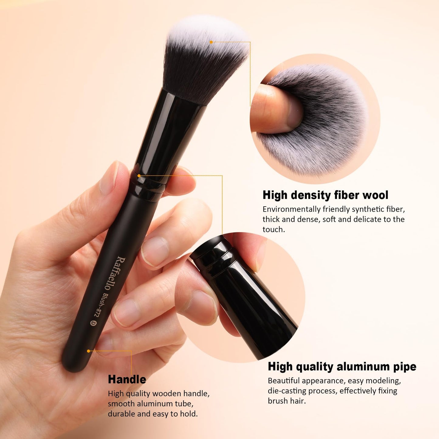 Raffaello Makeup Brushes 15Pcs Makeup Brush Set Premium Synthetic Powder Foundation Contour Blush Concealer Eye Shadow Blending Liner Make Up Brush Beauty & Personal Care Raffaello