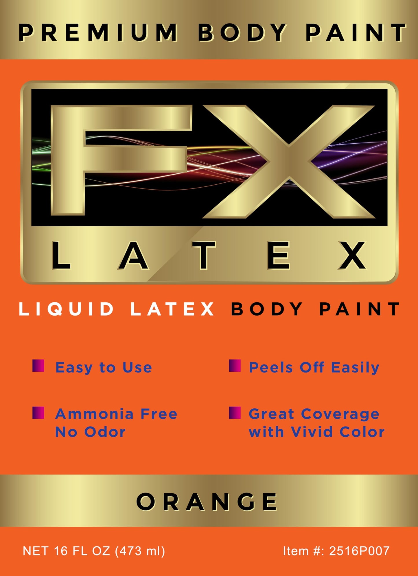 Liquid Latex - Face and Body Paint, Ammonia Free, Easy On and Off, Cosplay Makeup, Create Professional Monster, Zombie Arts 16 Oz (Orange) Beauty & Personal Care Liquid Latex Fashions