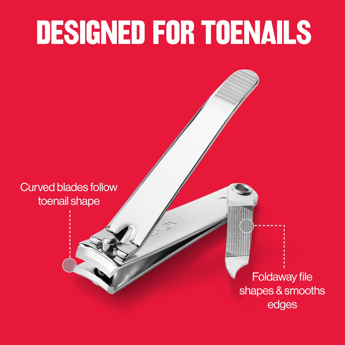 Revlon Toenail Clipper With File, Nail Care Tool With a Curved Blade for an Accurate Trimming and Grooming, Easy to Use, 1 count Beauty & Personal Care REVLON