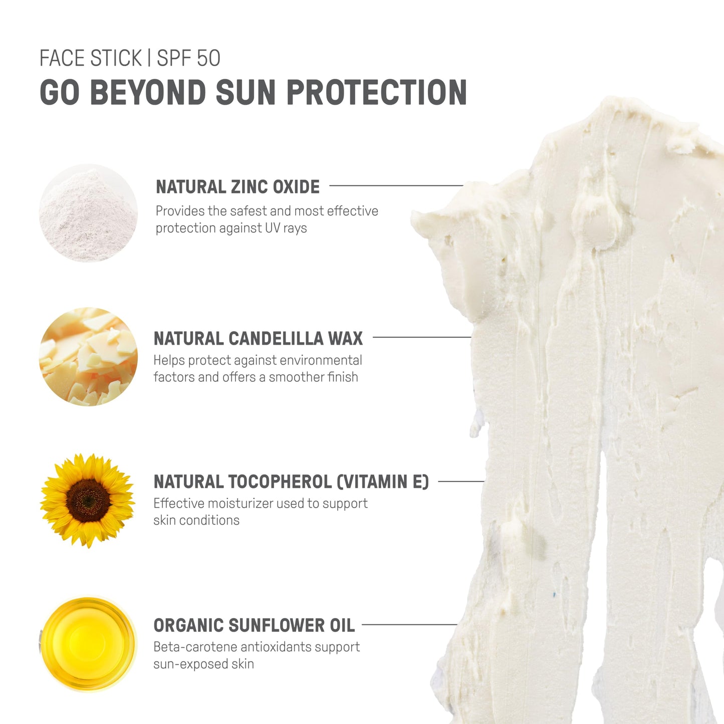 Raw Elements Face Stick SPF 50 All-Natural Mineral Sunscreen - Reef Safe, Water Resistant, Broad Spectrum UVA/UVB Protection, Safe For All Ages Beauty & Personal Care Raw Elements