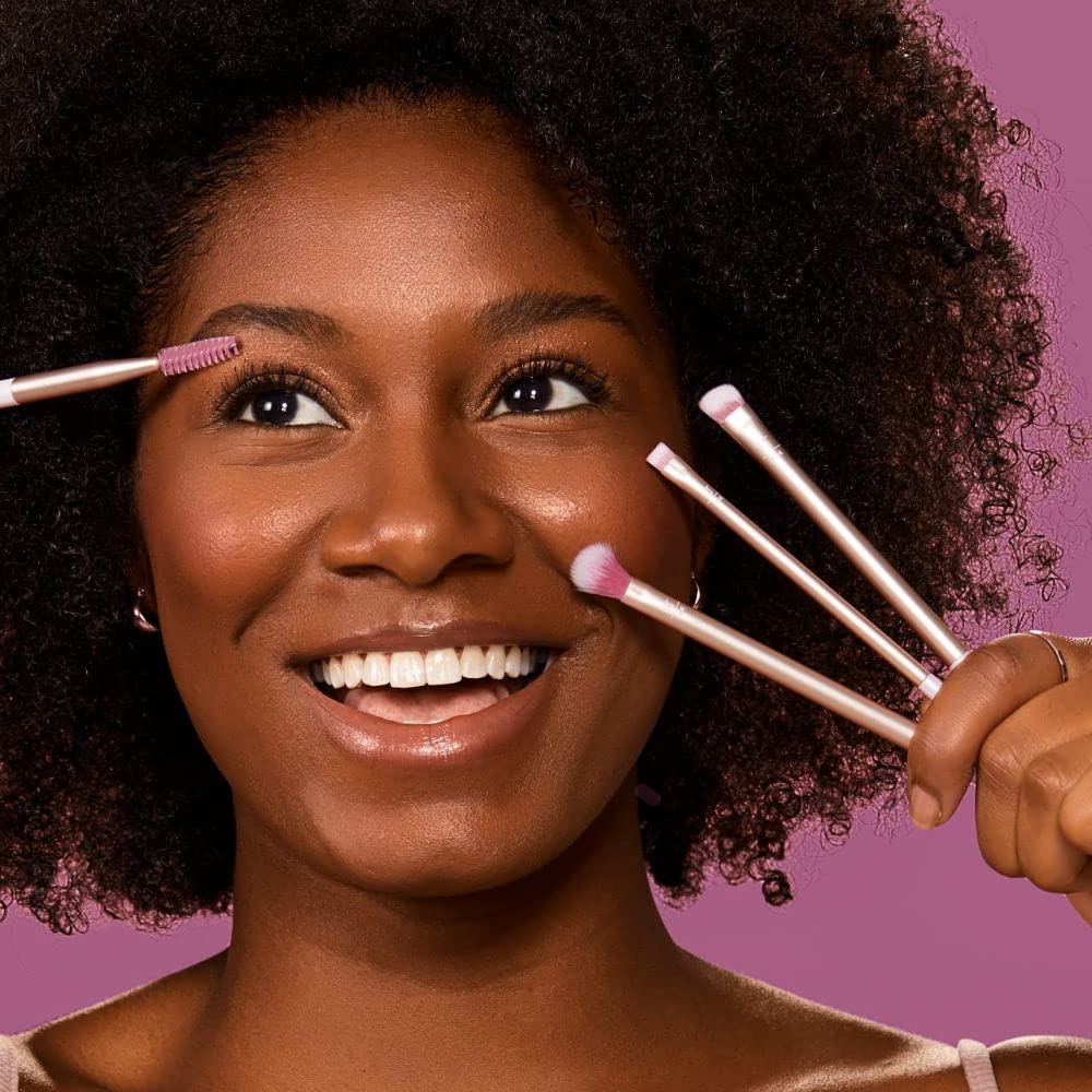 Naturally Beautiful Eye Set by Real Techniques for Women - 5 Pc Tapered Shadow Brush - 355, Brow Highlighter Brush - 354, Flat Liner Brush - 326, Brow Beauty & Personal Care Real Techniques