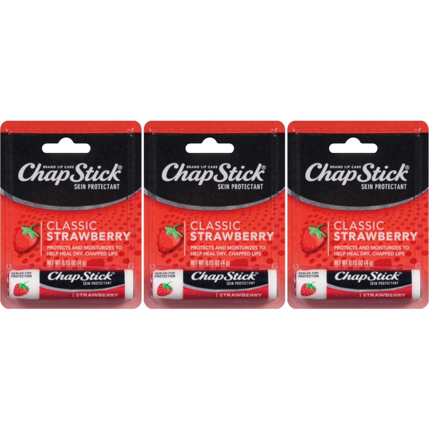Chapstick Lip Balm-Classic Strawberry 3 Pack Beauty & Personal Care ChapStick