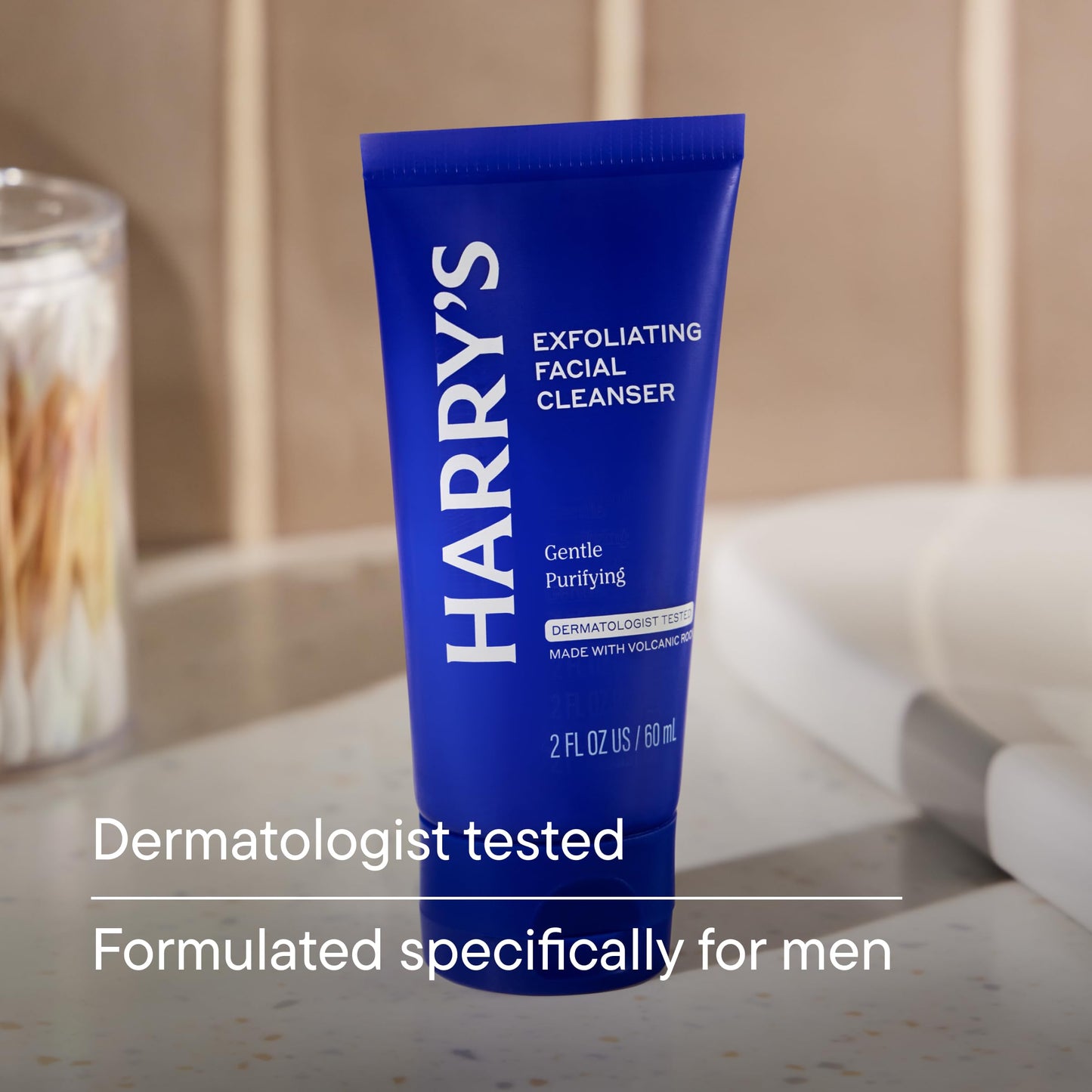 Harry's Exfoliating Face Wash for Men, Gentle Facial Skin Care Products with Volcanic Rock Exfoliant, 2 Fl. Oz, Pack of 3 (Trial and Travel Size) TSA Beauty and Personal Care Harry's