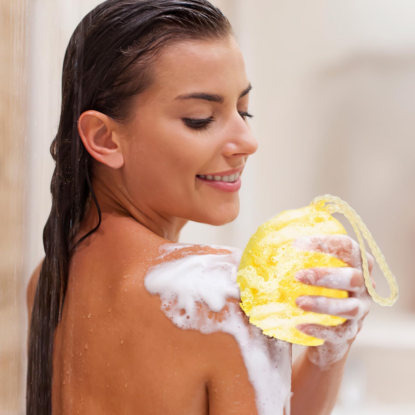 CTIRCHIU 5pcs Colorful Exfoliating Body Scrub Sponges Shower Loofah Pouf Skin Cleaning Scrubbers for Women and Men Bathing Accessories Random Color Beauty and Personal Care CTIRCHIU