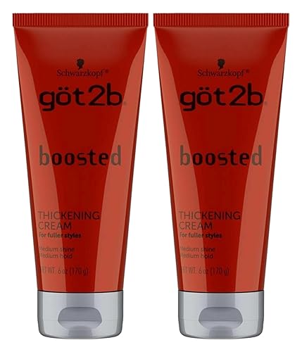 Got 2B Boosted Hair Thickening Cream for Fuller Styles, Medium Shine, Medium Hold, 6 Ounce - 2 Pack Beauty & Personal Care Got2B