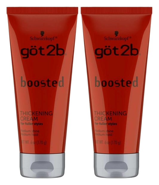 Got 2B Boosted Hair Thickening Cream for Fuller Styles, Medium Shine, Medium Hold, 6 Ounce - 2 Pack Beauty & Personal Care Got2B