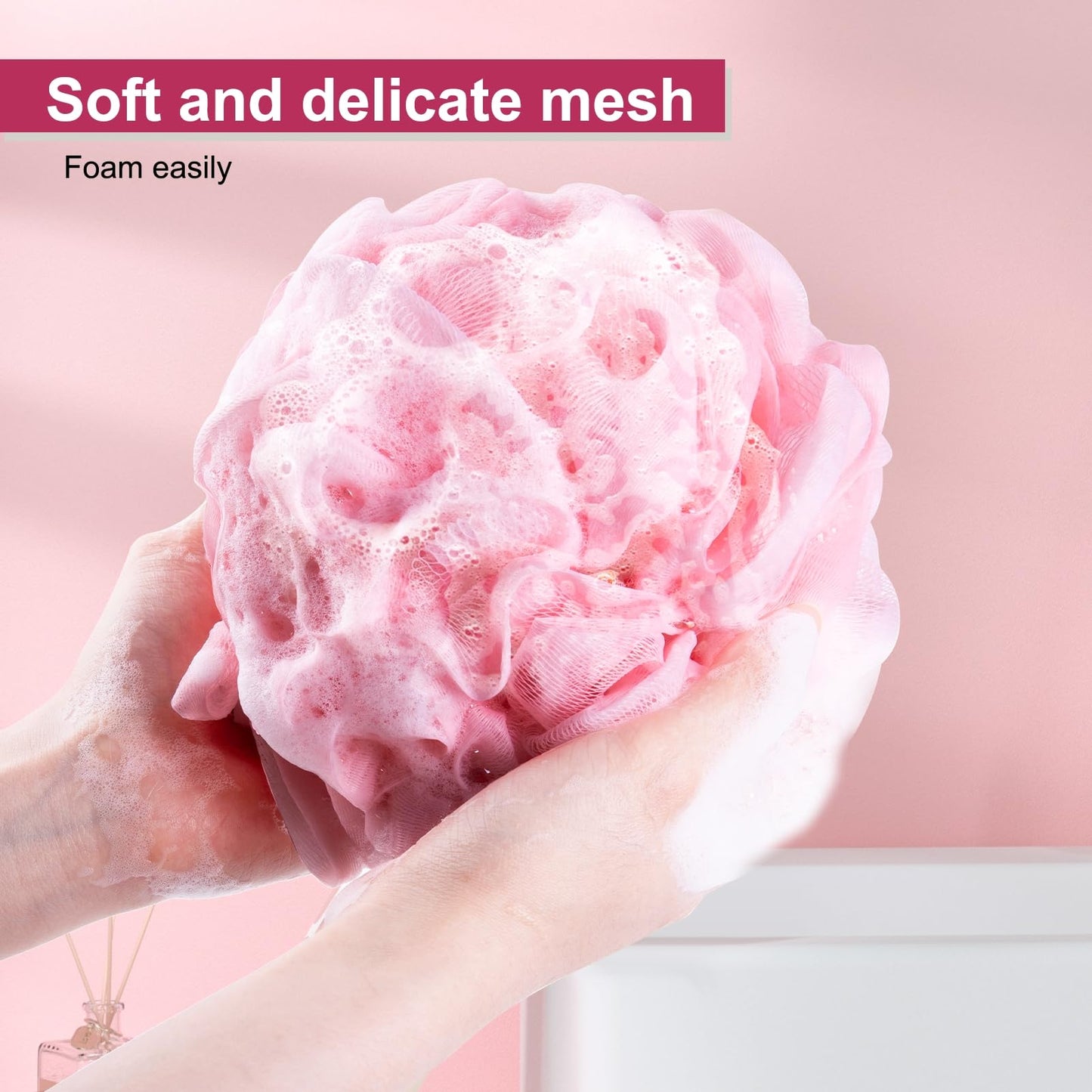 MTDLYICE Loofah for Women 75g 4 Pack, Bath Sponge Soft Mesh Shower Puff Loofah Sponge, Exfoliating Body Scrubber, lufas for Women, Shower Accessories Beauty & Personal Care MTDLYICE