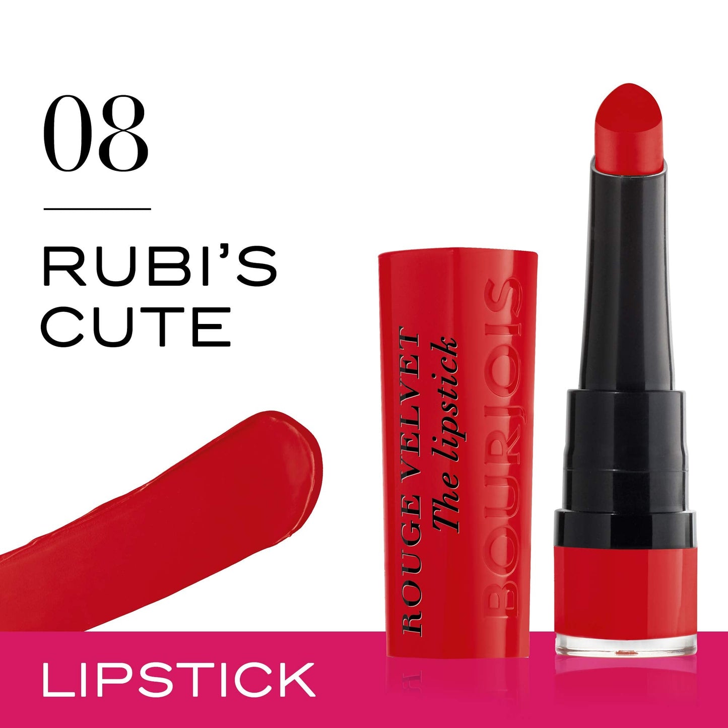 Bourjois Paris Rouge Velvet Lipstick 2.4g - 08 Rubi's Cute Beauty & Personal Care Bourjois