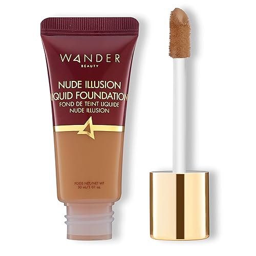 Wander Beauty Nude Illusion Liquid Foundation - Rich - Medium to Full Coverage Foundation with Niacinamide & Lotus Extract - Natural Skin Finish Beauty & Personal Care Wander Beauty
