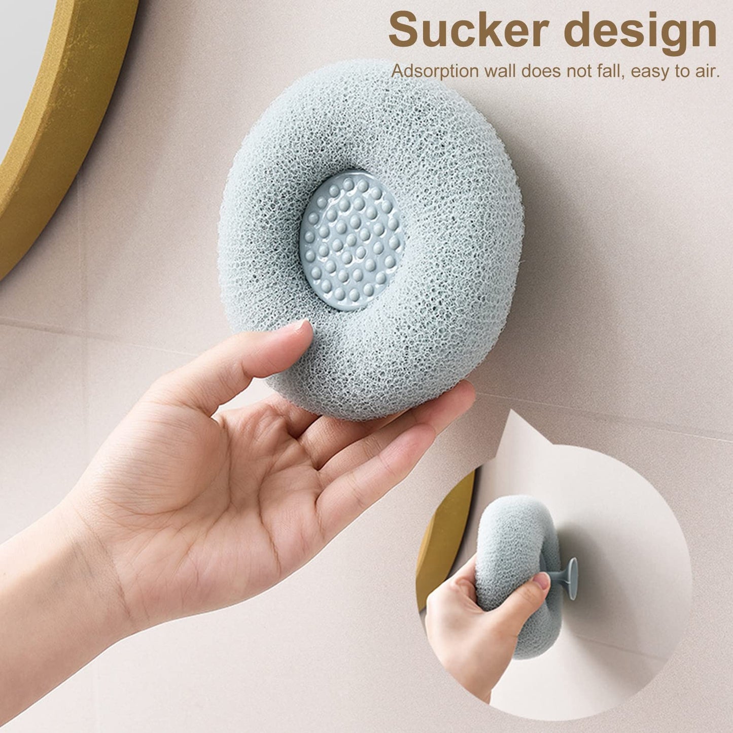 Bath Loofah Sponge, Exfoliating Bath Sponge Body Scrubber, Loofa Massage Bath Ball Sponge, Bath Sponge Shower Loofah, Mesh Pouf Bath Scrunchies Body Beauty and Personal Care Bluelans