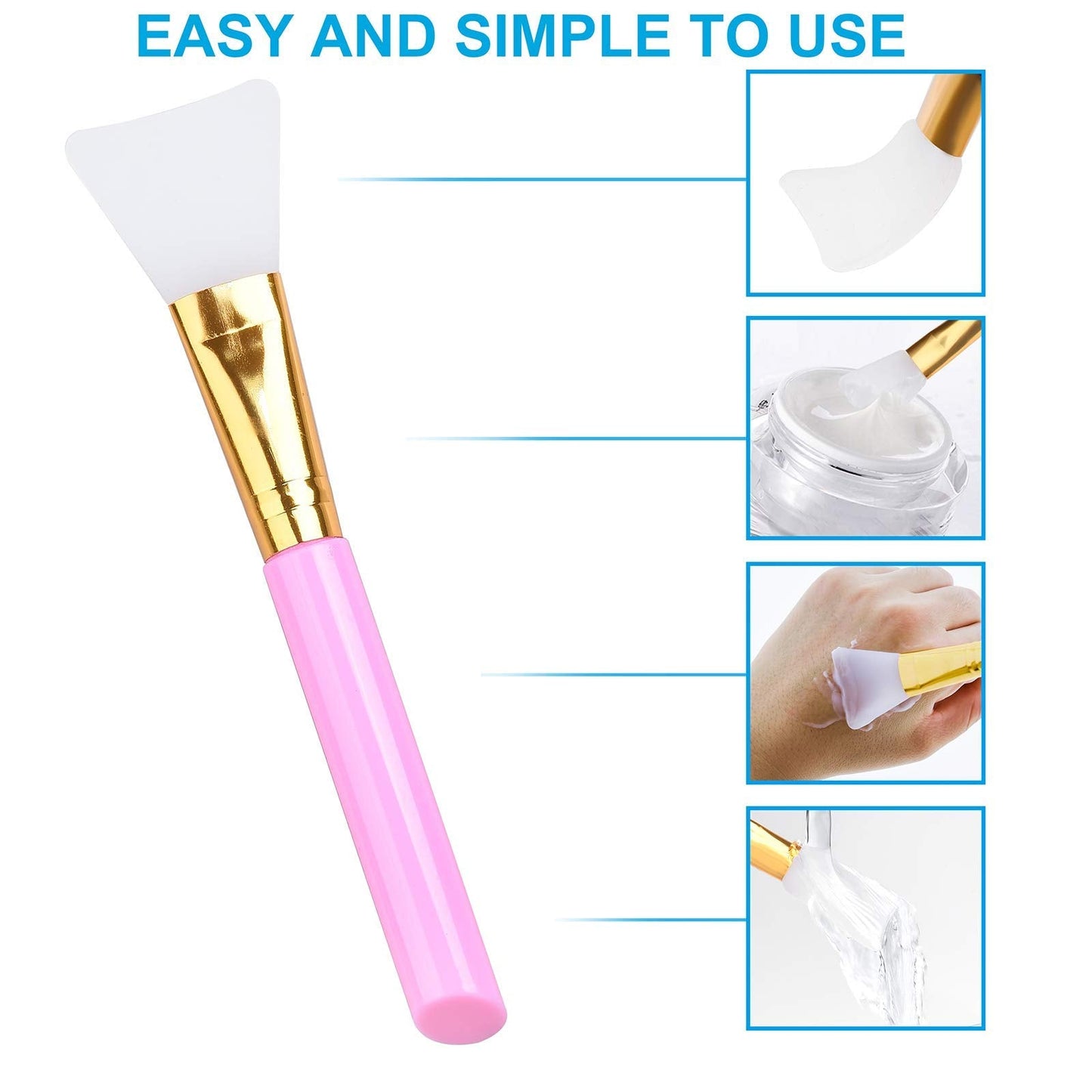 3 PCS Premium Silicone Face Mask Brush, AULLUA Mask Beauty Tool, Soft Silicone Facial Mud Mask Applicator Brush, Hairless Moisturizers, Body Lotion Beauty & Personal Care AULLUA