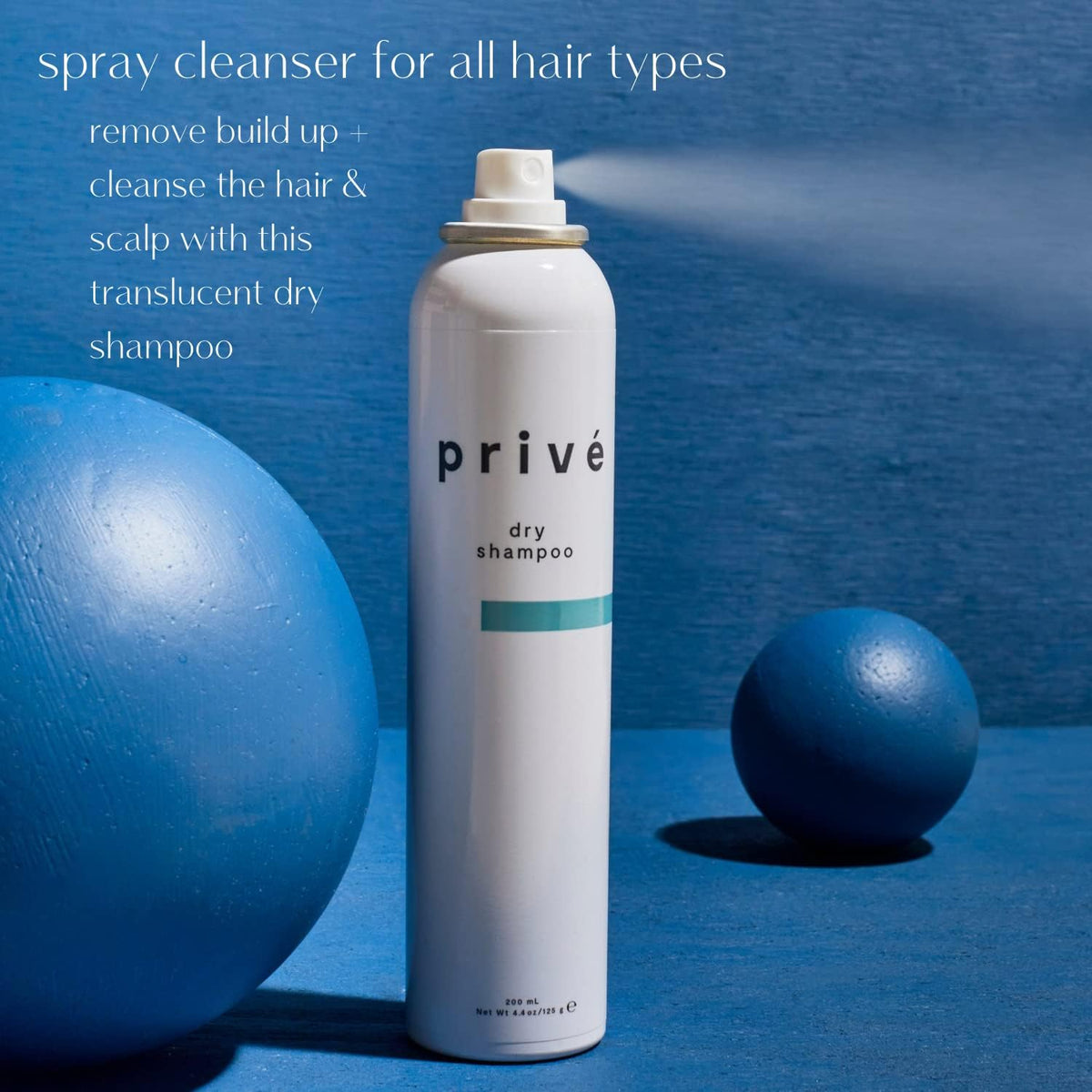 Prive Dry Shampoo Spray for Oily Hair - Oil Absorbing Hair Refresh with Rice and Tapioca Powder - Adds Volume and Texture Without White Residue -