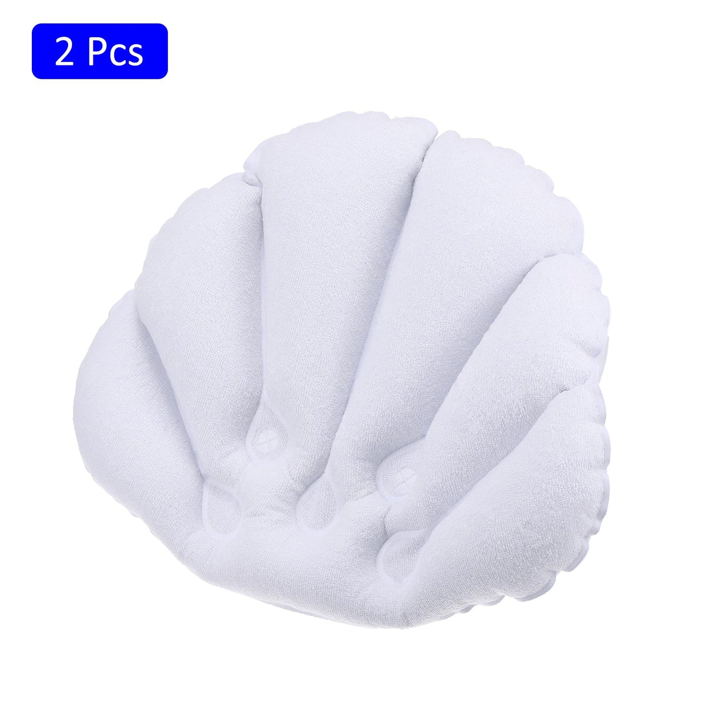 M METERXITY 2 Pack Inflatable Bath Pillow - Ultralight Inflatable Compressible Pillow with Suction Cups, Neck Support, Apply to Bathtub (White) Beauty and Personal Care M METERXITY