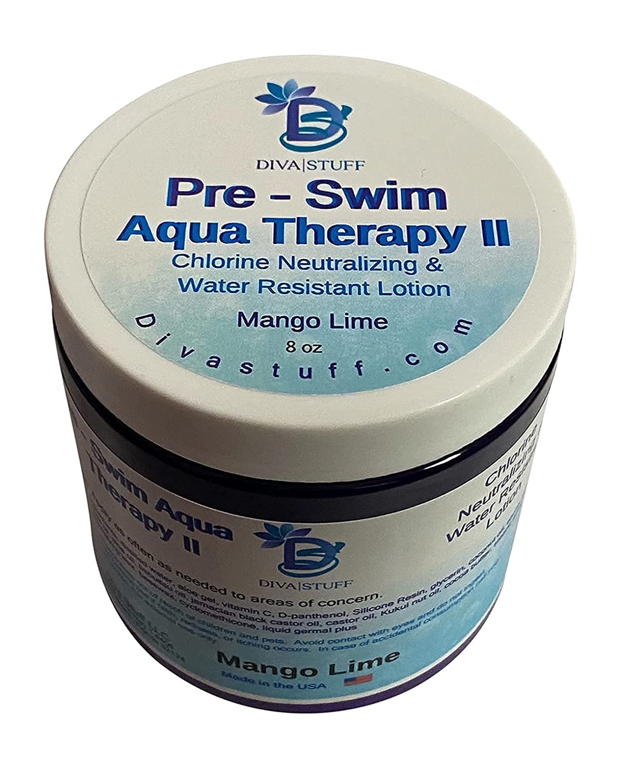 Diva Stuff Pre-Swim, Water Resistant, Aqua Therapy Chlorine Neutralizing Body Lotion, Protects Skin From Chlorine and Salt Water (Mango Lime 3 pack) Beauty & Personal Care Diva Stuff