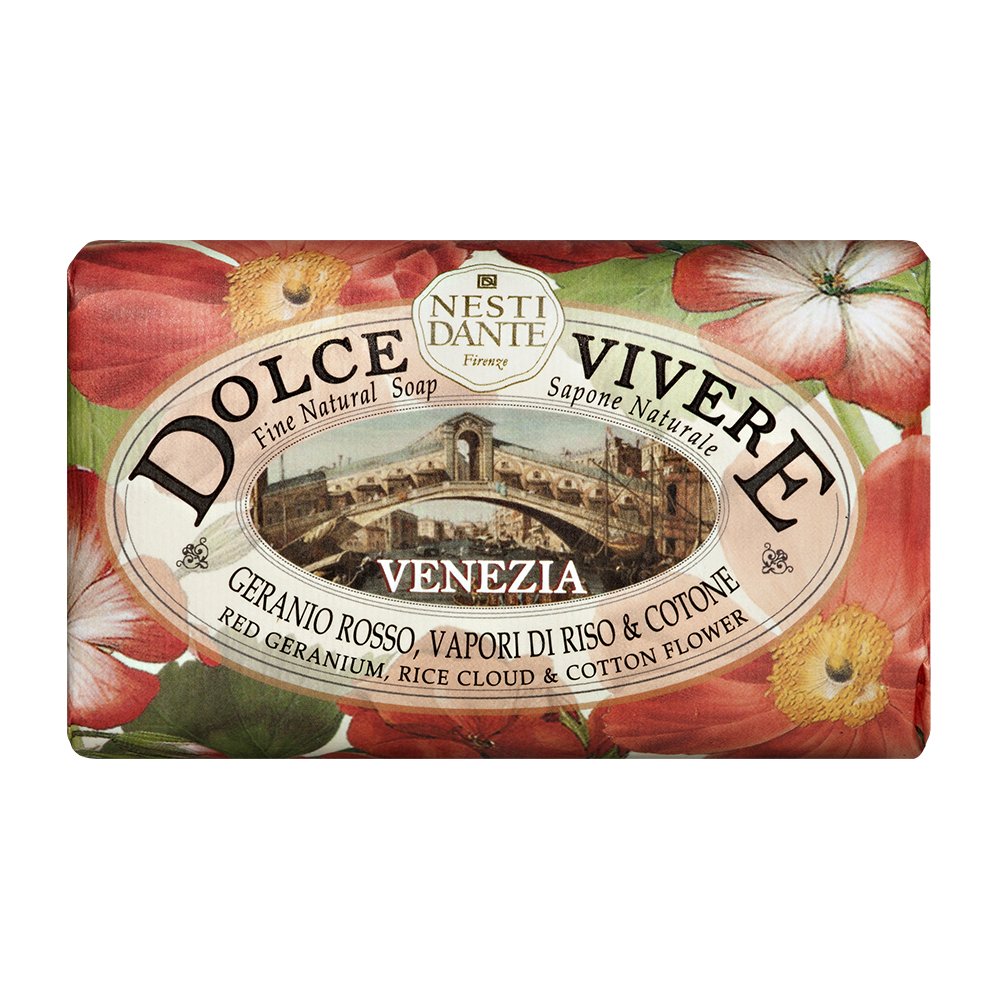 Nesti Dante Dolce vivere italian triple-milled bar soap, venezia - red geranium, 250 Grams Beauty & Personal Care Nesti Dante