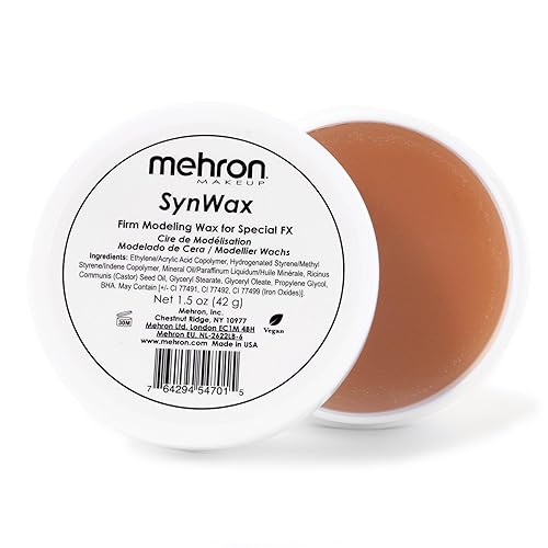 Mehron Makeup SynWax | Firm Modeling Wax for Special FX | Scar Wax SFX Makeup For Fake Scars, Fake Wounds, & Halloween Effects 1.5 oz (42 g) Beauty & Personal Care Mehron