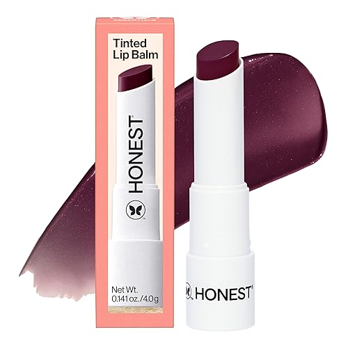 Honest Beauty Moisturizing Vegan Tinted Lip Balm, Antioxidant-Rich, Acai Extracts Avocado Oil, Paraben and Cruelty-Free, Plum Drop Beauty & Personal Care Honest Beauty