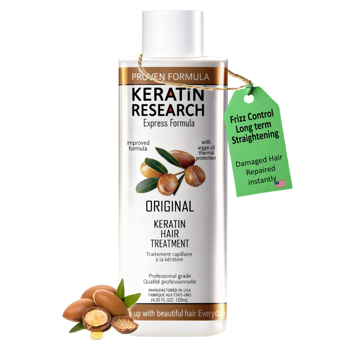 KERATIN RESEARCH Brazilian Keratin Hair Straightening and Smoothing Treatment Professional Organic Results shiny Hair with Natural look Queratina
