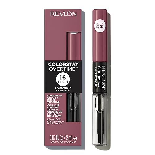 Revlon Liquid Lipstick with Clear Lip Gloss, ColorStay Overtime Lipcolor, Dual Ended with Vitamin E, 370 Everlasting Rum, 0.07 Fl Oz Beauty & Personal Care REVLON