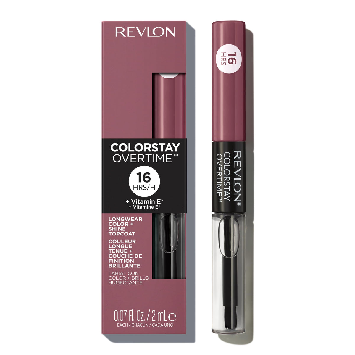 Revlon Liquid Lipstick with Clear Lip Gloss, ColorStay Overtime Lipcolor, Dual Ended with Vitamin E, 370 Everlasting Rum, 0.07 Fl Oz Beauty & Personal Care REVLON