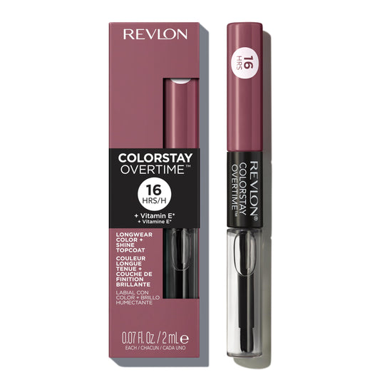 Revlon Liquid Lipstick with Clear Lip Gloss, ColorStay Overtime Lipcolor, Dual Ended with Vitamin E, 370 Everlasting Rum, 0.07 Fl Oz Beauty & Personal Care REVLON