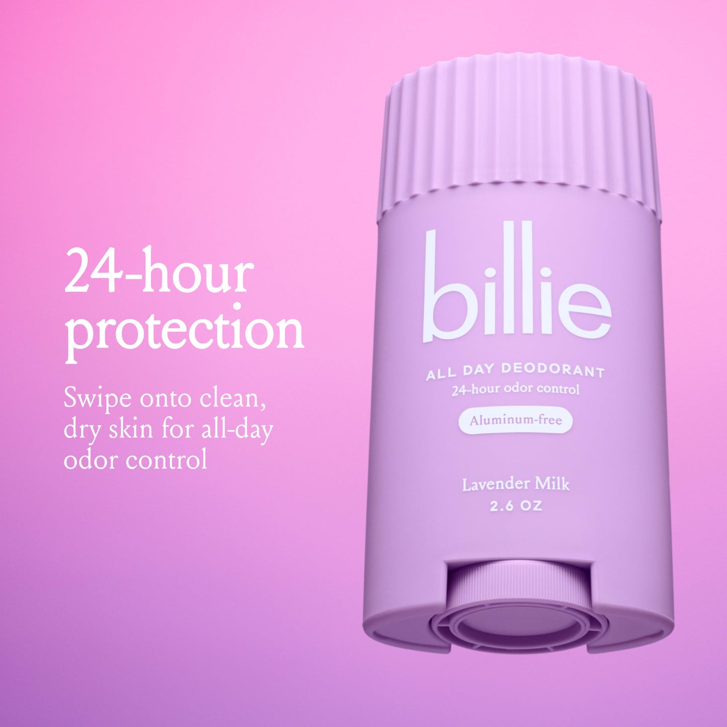 Billie All Day Deodorant, 24-hour Odor Protection, Aluminum-Free, Lavender Milk, 2.6oz Beauty and Personal Care Billie
