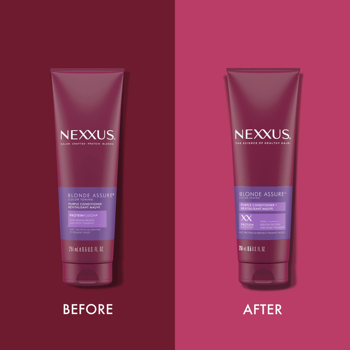 Nexxus Hair Color Blonde Assure Purple Conditioner, Keratin, For Blonde and Bleached Hair, Color 8.5 oz Beauty & Personal Care Nexxus