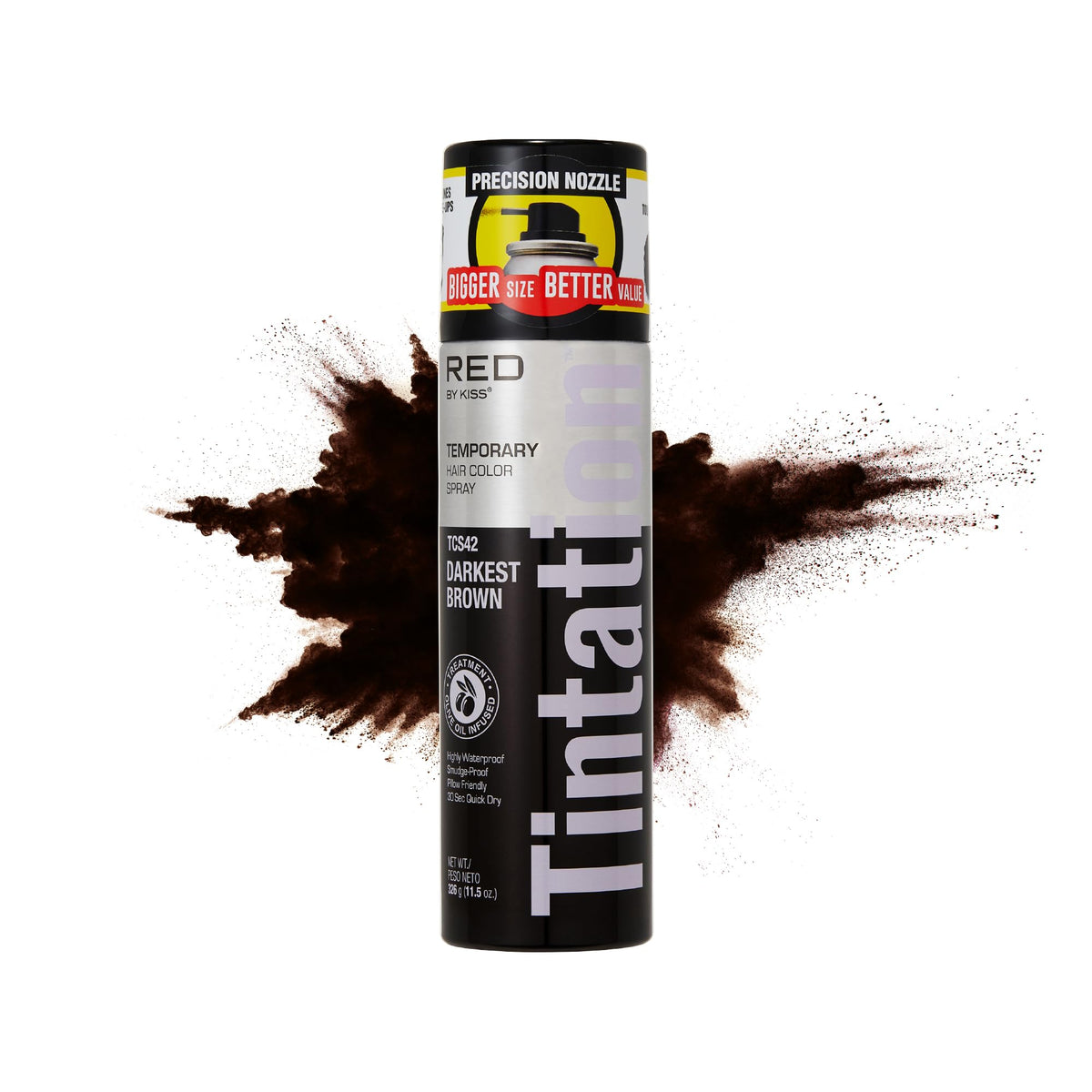 RED by Kiss Tintation Temporary Hair Color Spray, Extra Large Size, Instant Gray Root Cover Up, Water-Resistant, Smudge-Proof, Hairline & Barber Beauty & Personal Care Red by Kiss