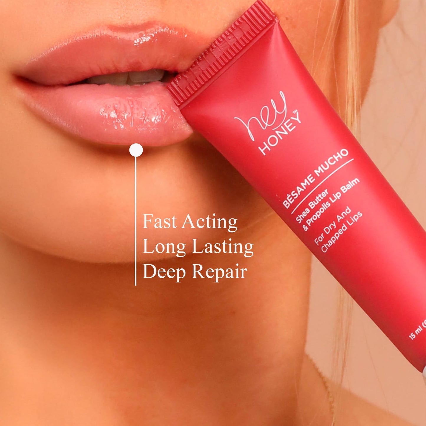 Hey Honey Skincare Bésame Mucho Shea Butter & Propolis Lip Balm | Intensive Hydration for Dry, Chapped Lips, Natural Moisturizing Lip Repair Treatment Beauty & Personal Care Hey Honey