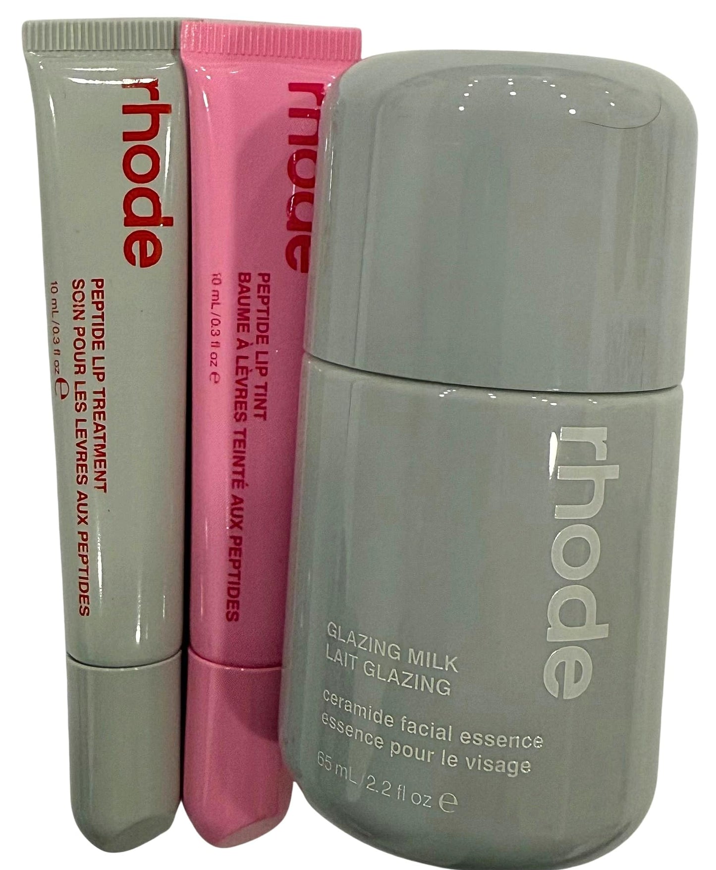 Rhode Glazed Trio Set with Glazing Milk, Peptide Lip Treatment Strawberry Glaze & Peptide Lip Tint Jelly Bean, 3-Piece Skincare and Lip Care Beauty and Personal Care Rhode