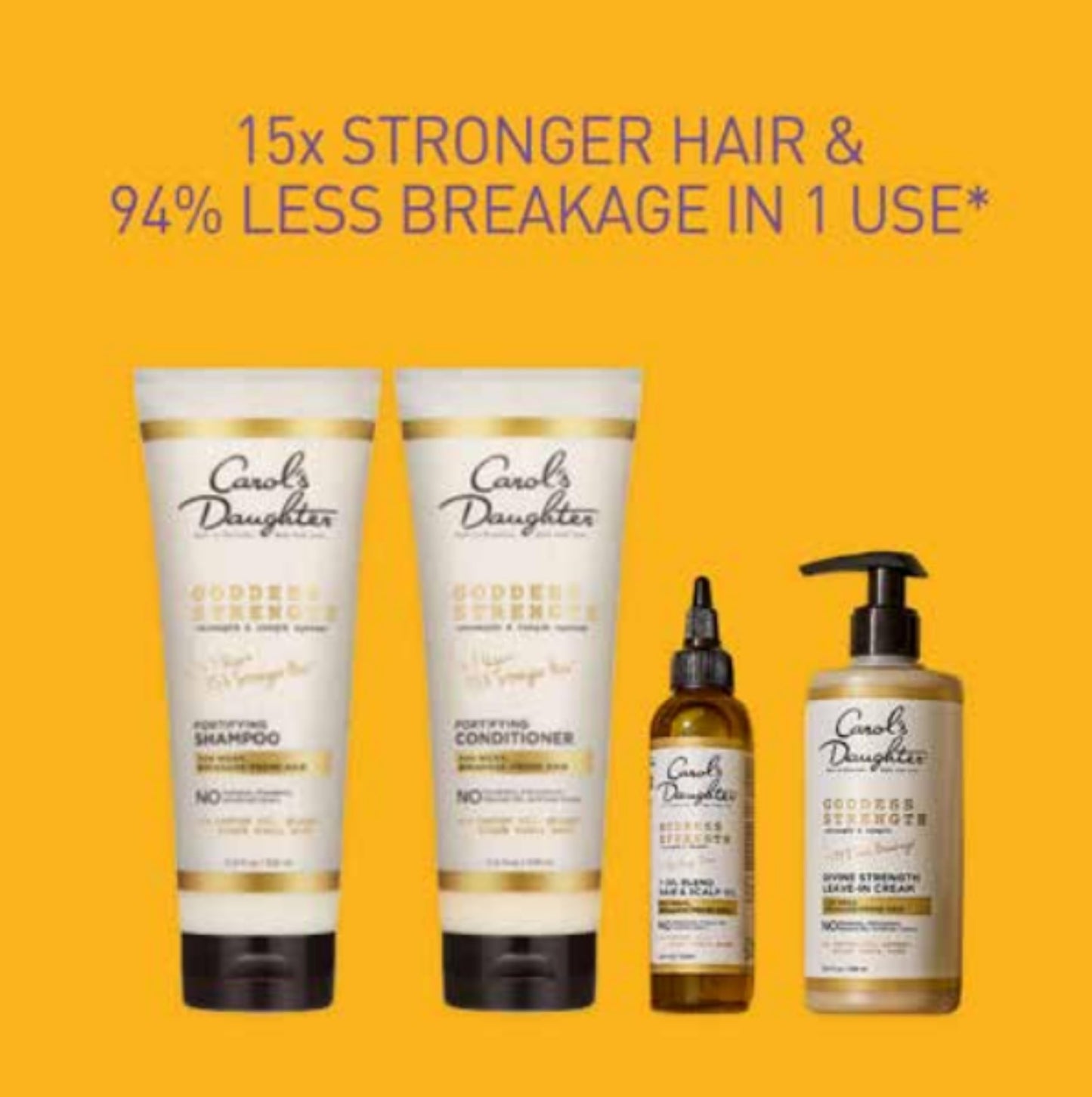 Carol's Daughter Goddess Strong Bundle: Hair Care Kit with Shampoo, Conditioner, Leave-In Treatment and Scalp Oil, 4 Items Beauty & Personal Care Carol's Daughter