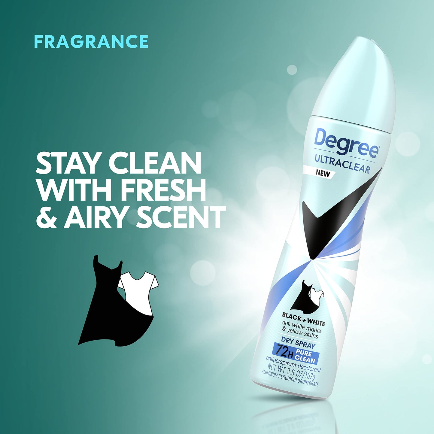 Degree Ultraclear Antiperspirant Deodorant Dry Spray Black + White Pure Clean, 3.8 Ounce Beauty and Personal Care Degree