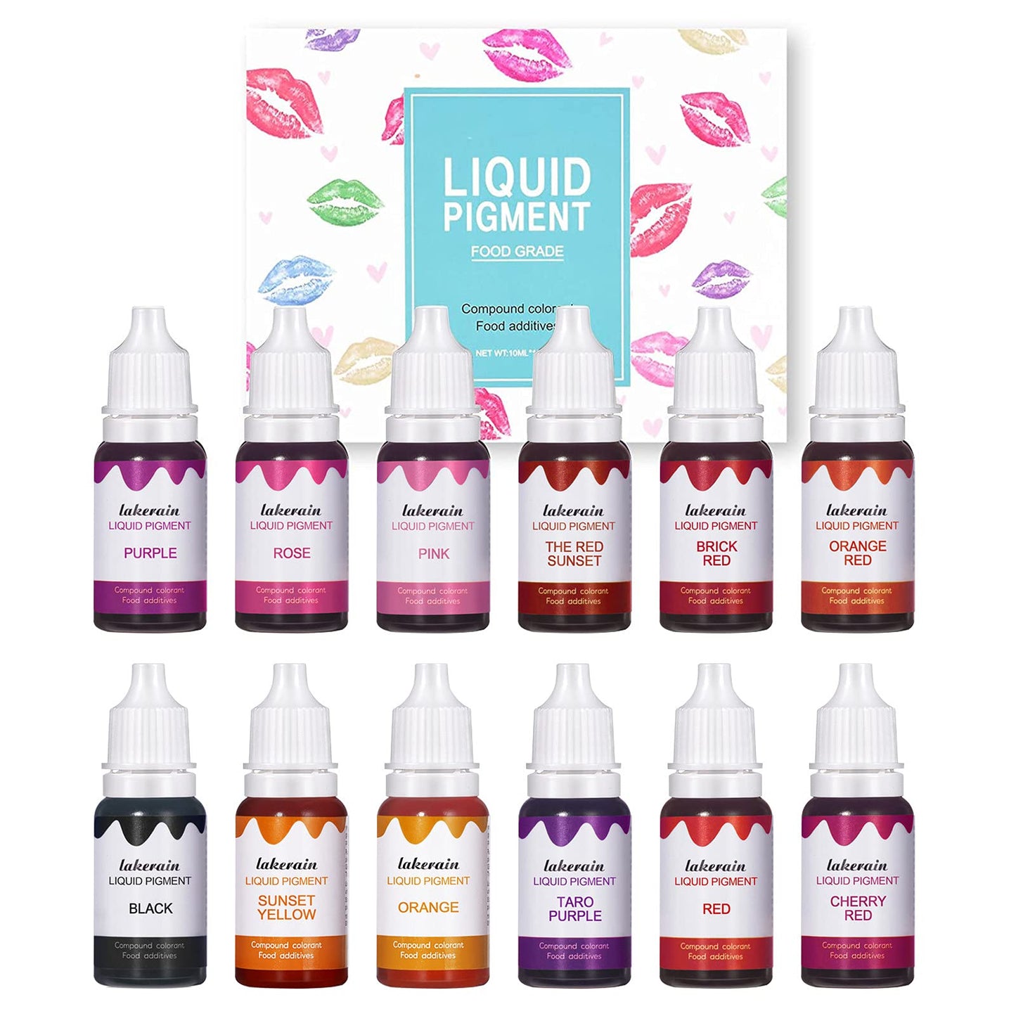 BONNIE CHOICE 12 Colors Liquid Lip Gloss Pigment Set, DIY Lipstick Liquid Pigment for Set Making Lip Gloss, DIY Lip Cosmetic Dye, Edible Coloring Pure Beauty & Personal Care BONNIE CHOICE