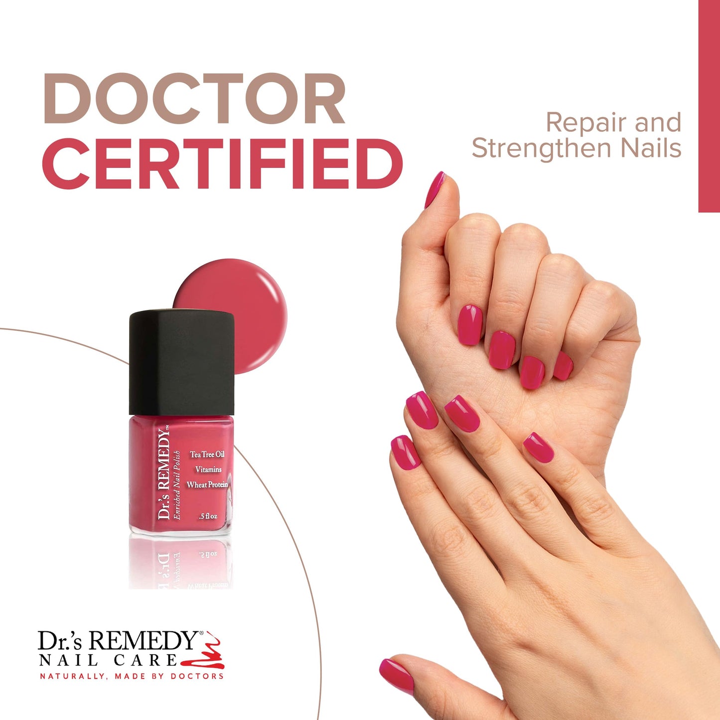 Dr’s Remedy Enriched Nail Polish: Non Toxic, All Natural, and Organic - Doctor Formulated: Strengthens, Restores, Heals, and Protects '24-Free' Beauty & Personal Care Dr.'s Remedy