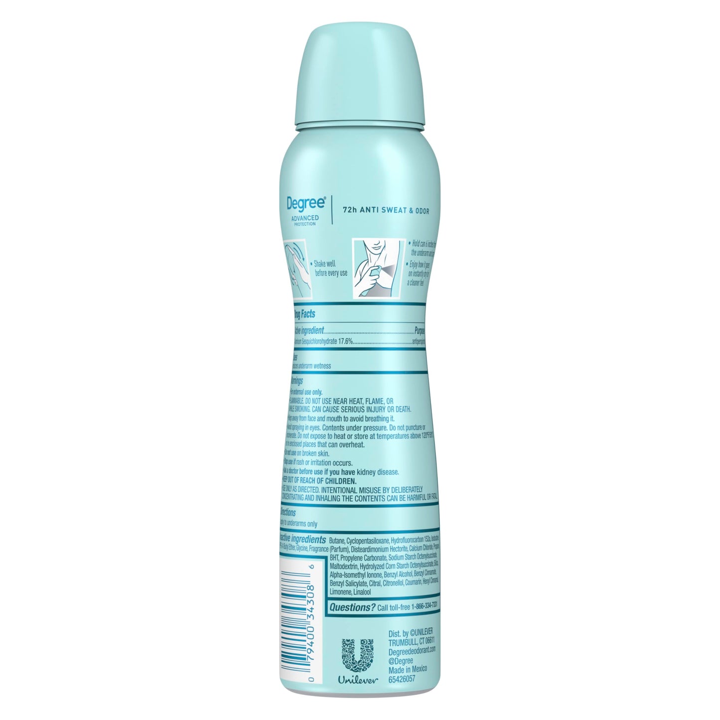 Degree Advanced Antiperspirant Deodorant Dry Spray Shower Clean 72-Hour Sweat and Odor Protection Spray Antiperspirant For Women With MotionSense Beauty and Personal Care Degree