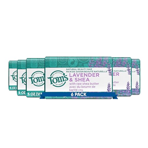 Tom's of Maine Natural Beauty Bar Soap, Lavender & Shea With Raw Shea Butter, 5 oz. 6-Pack (Packaging May Vary) Beauty & Personal Care Tom's of Maine