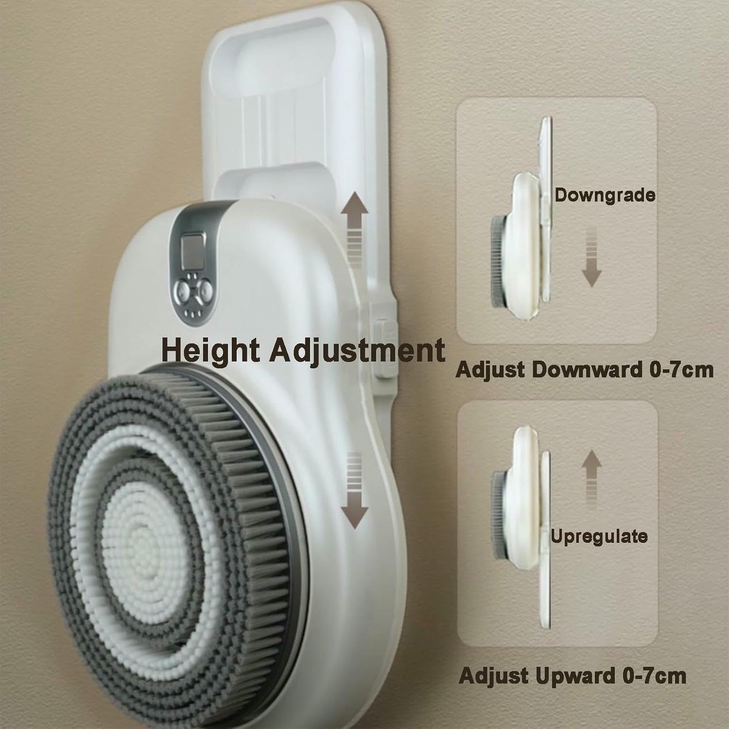 KFJZGZZ Wall-Mounted Back Scrubber, 360° Automatic Rota-Tion, Electric Body Bath Washer Brush, 18CM Large Brush Head, for Exfoliating Deep Cleansing Beauty and Personal Care KFJZGZZ