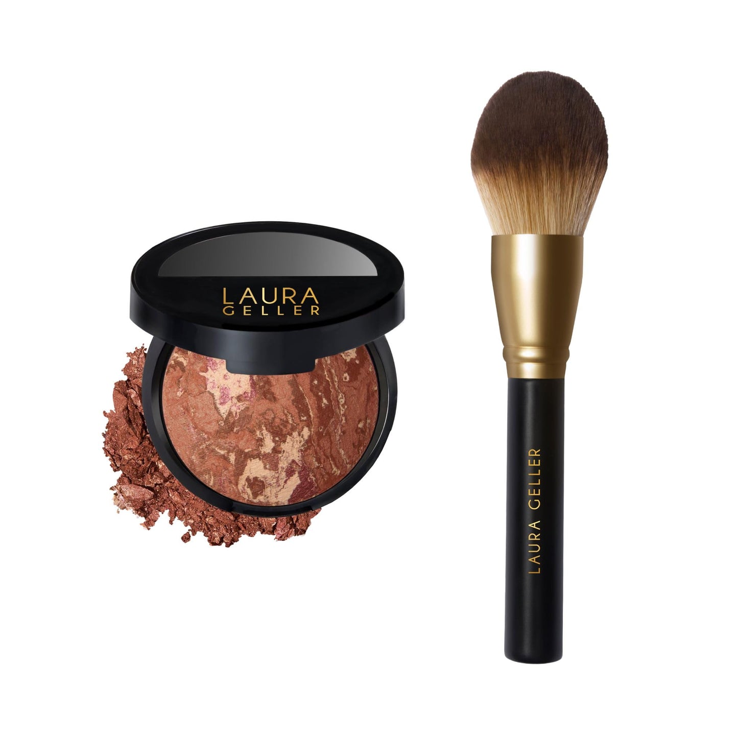 LAURA GELLER NEW YORK Bronze-n-Brighten Multipurpose Bronzer, Deep + Classic Bronzer Brush Beauty & Personal Care LAURA GELLER NEW YORK
