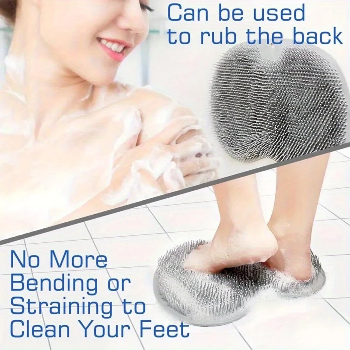 Solespa Hands-Free Silicone Foot Scrubber Mat, Shower Foot Scrubber Mat with Non-Slip Suction Cups, Wall Mounted Back Washer Exfoliating Bath Wash Beauty and Personal Care tarcegta