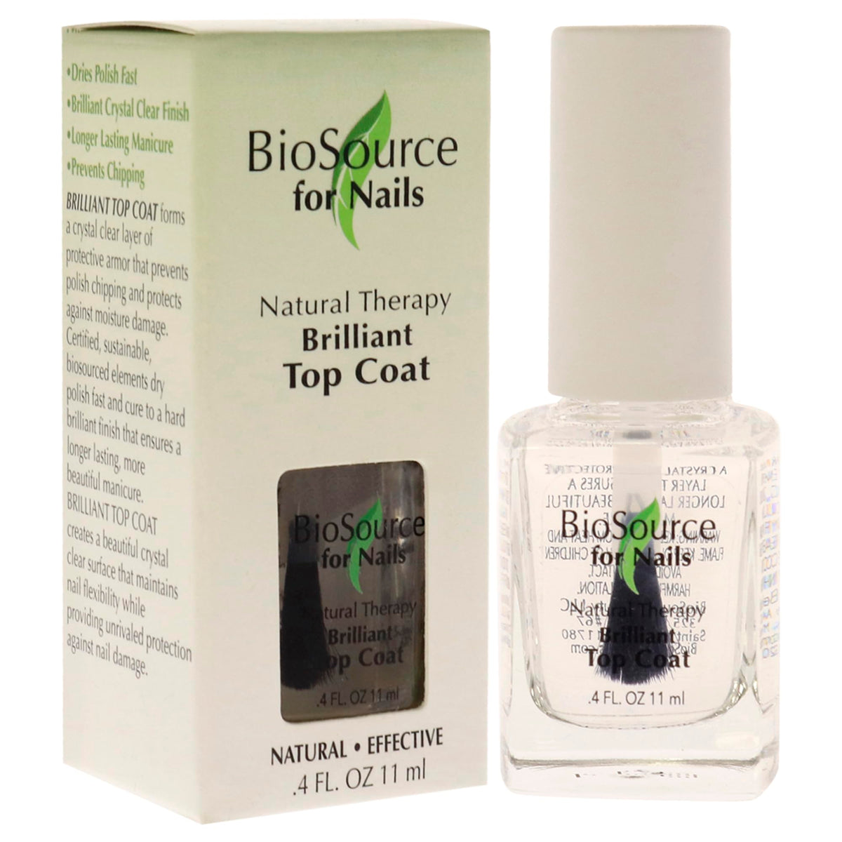 BioSource for Nails Natural Therapy Brilliant Top Coat, 0.4 oz