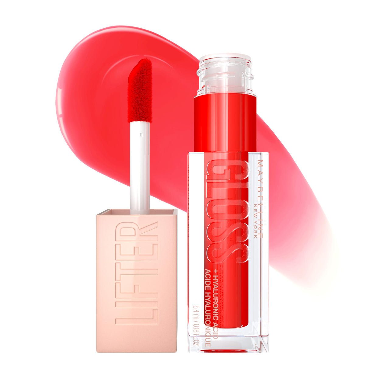 Maybelline New York Lifter Gloss Hydrating Lip Gloss with Hyaluronic Acid, Sweetheart, Sheer Red, 1 Count Beauty & Personal Care MAYBELLINE