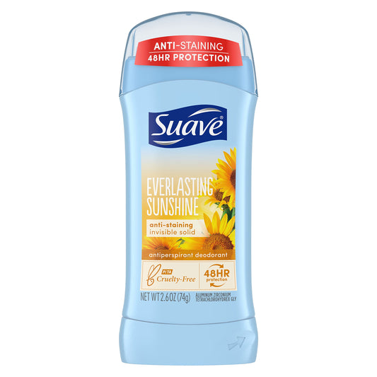 Suave Deodorant Antiperspirant & Deodorant Stick 48-hour Odor and Wetness Protection Everlasting Sunshine Deodorant for Women 2.6 oz Beauty and Personal Care Suave