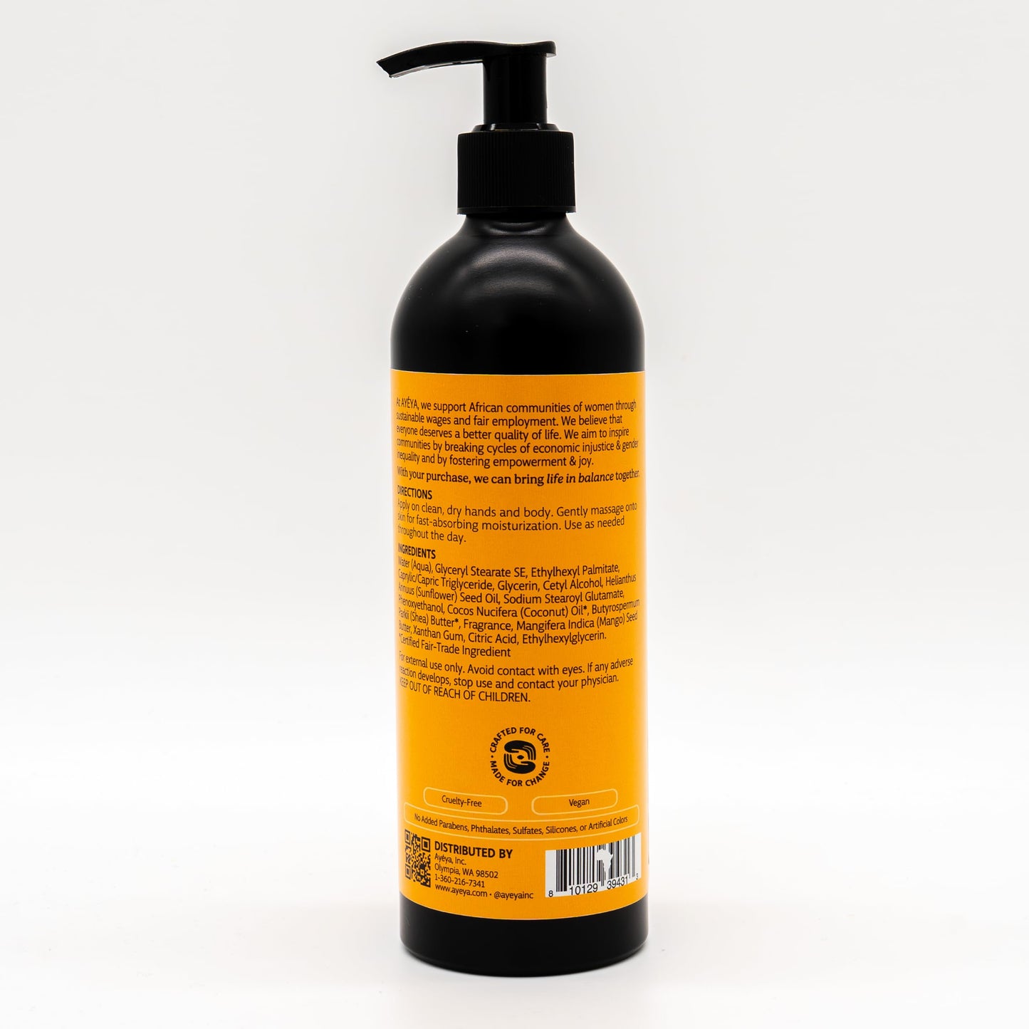 AYÉYA Moisturizing Body Lotion - Vibration - Mango, Cedarwood & Patchouli Oils - Vegan Daily Lotion with Mango Butter for Deep Hydration & Skin Repair Beauty & Personal Care Ayeya