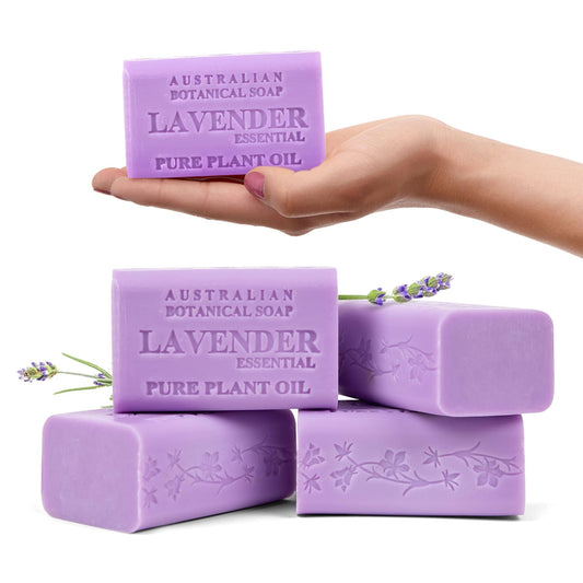 Australian Botanical Soap Lavender with Essential Oil - Triple Milled 6.6 oz Bar Soap with Shea Butter, Face Hand & Body Bars, Pack of 4 Beauty & Personal Care Australian Botanical Soap